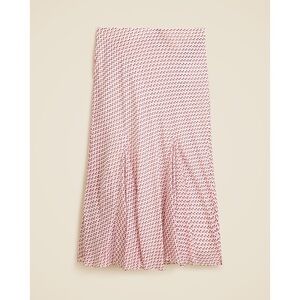 J Crew Gwyneth Flounce-Hem Slip Skirt in Red Floral Chiffon